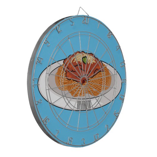 Spaghetti-Cartoon-Abbildung Dartscheibe (Vorderseite Links)