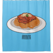 Spaghetti-Cartoon-Abbildung Duschvorhang (Vorderseite)