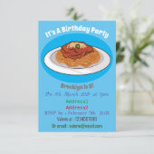 Spaghetti-Cartoon-Abbildung Einladung (Stehend Vorderseite)