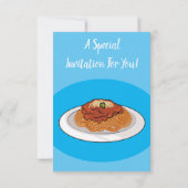 Spaghetti-Cartoon-Abbildung Einladung (Rückseite)