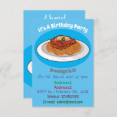 Spaghetti-Cartoon-Abbildung Einladung (Vorne/Hinten)
