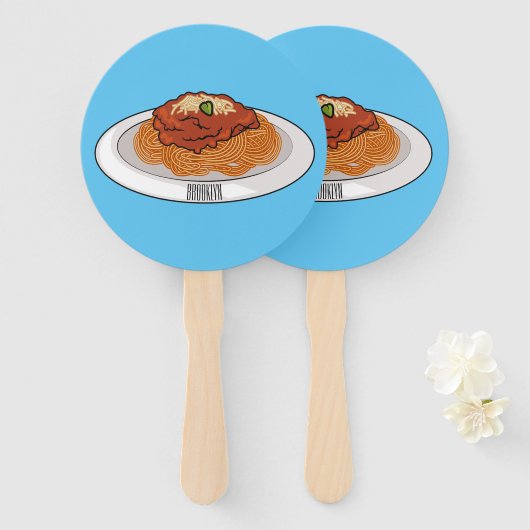 Spaghetti-Cartoon-Abbildung Fächer (Vorne und Hinten)