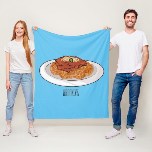 Spaghetti-Cartoon-Abbildung Fleecedecke (Beispiel)