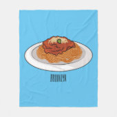 Spaghetti-Cartoon-Abbildung Fleecedecke (Vorderseite)