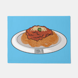 Spaghetti-Cartoon-Abbildung Fußmatte