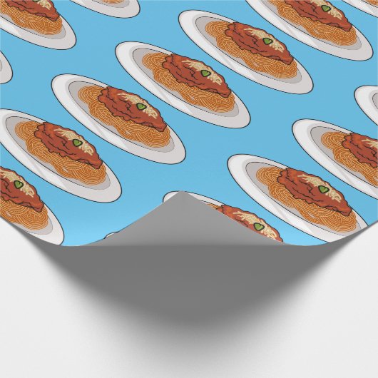 Spaghetti-Cartoon-Abbildung Geschenkpapier (Ecke)