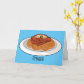 Spaghetti-Cartoon-Abbildung Karte (Gelbe Blume)