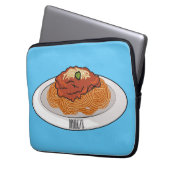 Spaghetti-Cartoon-Abbildung Laptopschutzhülle (Vorderseite Links)