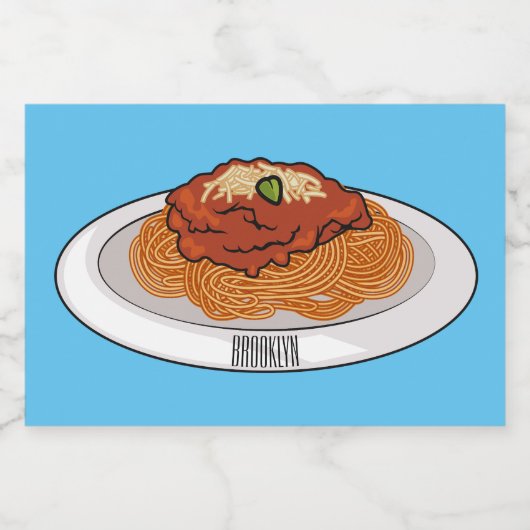 Spaghetti-Cartoon-Abbildung Lebensmitteletikett (Einzelnes Label)