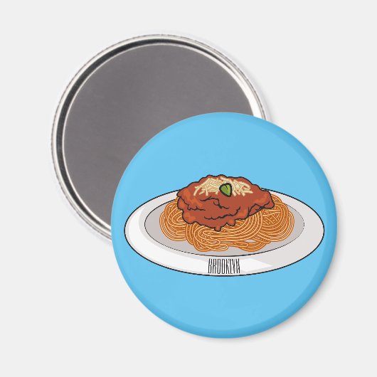 Spaghetti-Cartoon-Abbildung Magnet (Vorderseite/Rückseite)