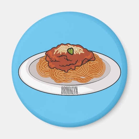 Spaghetti-Cartoon-Abbildung Magnet (Vorne)