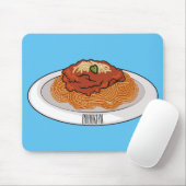 Spaghetti-Cartoon-Abbildung Mousepad (Mit Mouse)