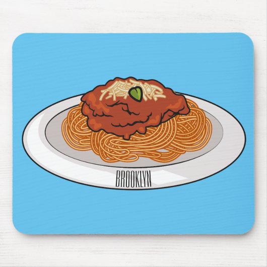 Spaghetti-Cartoon-Abbildung Mousepad (Vorne)
