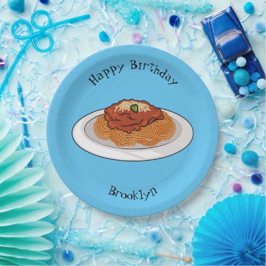 Spaghetti-Cartoon-Abbildung Pappteller (Party)