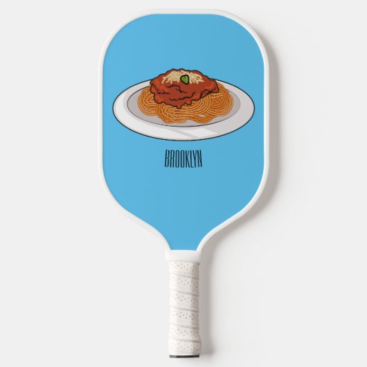 Spaghetti-Cartoon-Abbildung Pickleball Schläger (Vorderseite)
