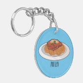 Spaghetti-Cartoon-Abbildung Schlüsselanhänger (Vorderseite links)