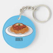 Spaghetti-Cartoon-Abbildung Schlüsselanhänger (Rückseite)