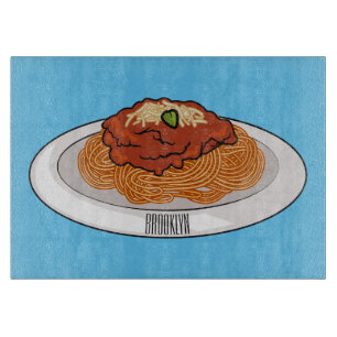Spaghetti-Cartoon-Abbildung Schneidebrett