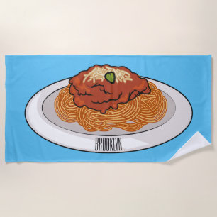 Spaghetti-Cartoon-Abbildung Strandtuch