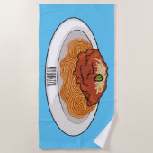 Spaghetti-Cartoon-Abbildung Strandtuch (Vorderseite)