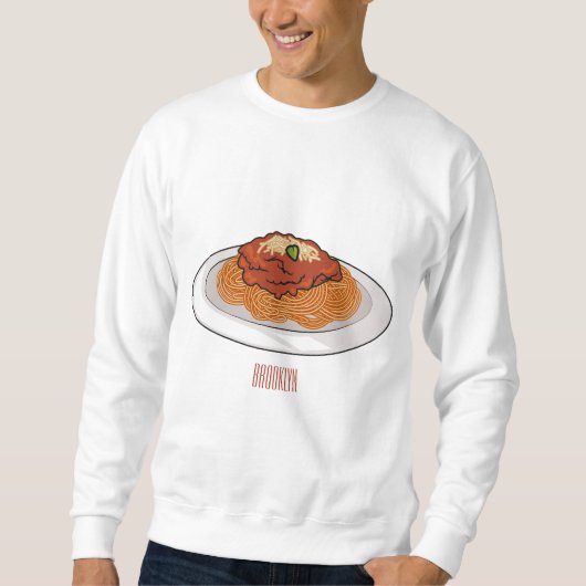 Spaghetti-Cartoon-Abbildung Sweatshirt (Vorderseite)