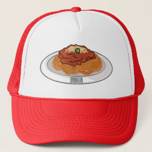 Spaghetti-Cartoon-Abbildung Truckerkappe