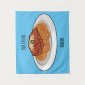 Spaghetti-Cartoon-Abbildung Wandteppich (Vorderseite)