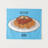 Spaghetti-Cartoon-Abbildung Wandteppich (Vorderseite (Horizontal))