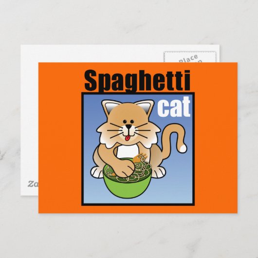 Spaghetti Cat Frenzy Postkarte (Vorne/Hinten)
