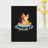 Spaghetti Cat Pasta Küche Italien Karte (Gelbe Blume)