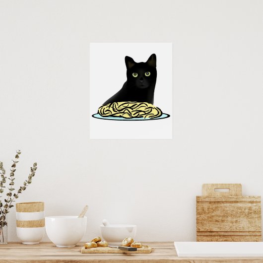 Spaghetti Cat Poster (Küche)