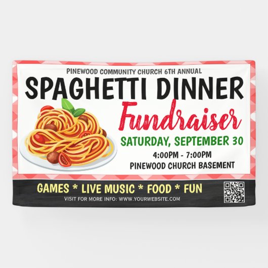Spaghetti Dinner Fundraiser Banner (Horizontal)