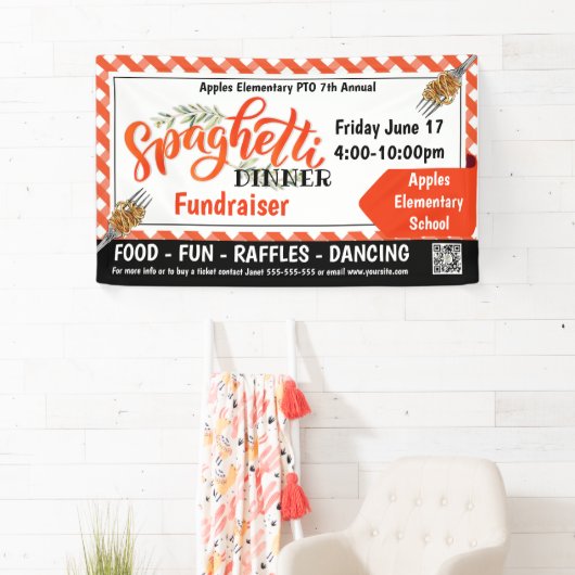 Spaghetti Dinner Fundraiser PTO PTA Kirche Banner (Insitu)