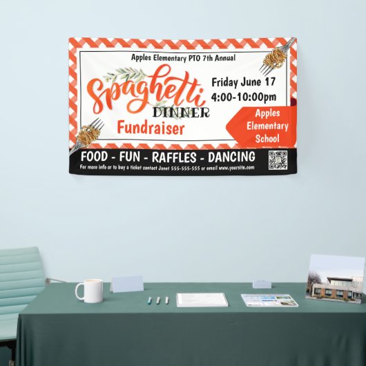 Spaghetti Dinner Fundraiser PTO PTA Kirche Banner (Messeveranstaltung)