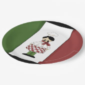 Spaghetti Dinner Italienische Koch Papier Teller (Schrägansicht)