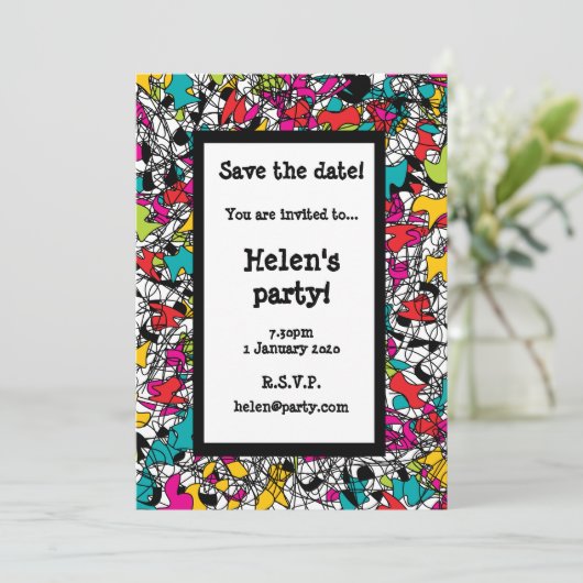 Spaghetti-Dreieck-Save the Date-Karte Save The Date (Stehend Vorderseite)