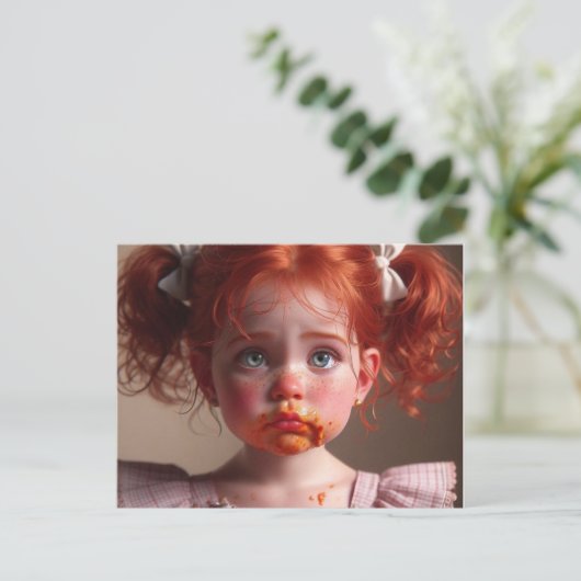 Spaghetti Face Postkarte (Stehend Vorderseite)