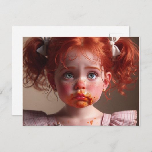 Spaghetti Face Postkarte (Vorne/Hinten)