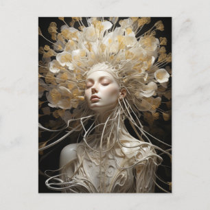 Spaghetti Floral Frau Postkarte