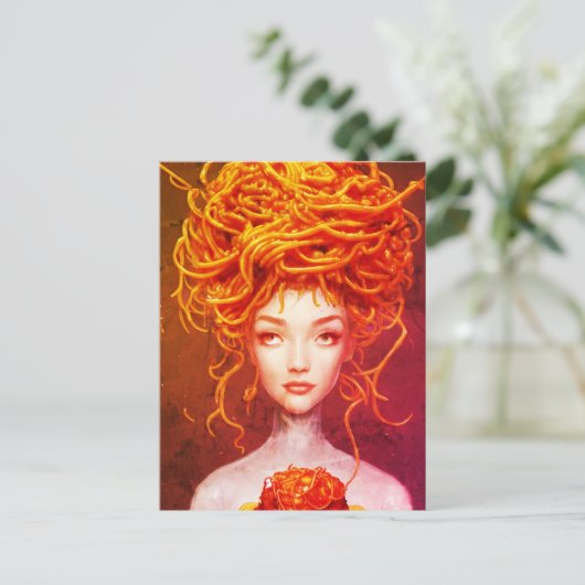 Spaghetti Goddess Postkarte (Stehend Vorderseite)
