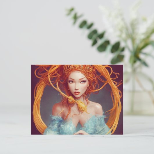 Spaghetti Goddess Postkarte (Stehend Vorderseite)