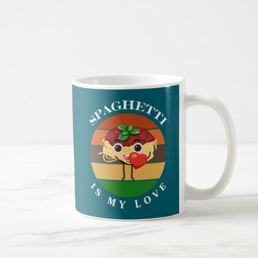 Spaghetti ist meine Liebe, Funny Spaghetti Valenti Kaffeetasse (Rechts)