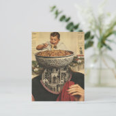 Spaghetti-Junge-Collage Postkarte (Stehend Vorderseite)