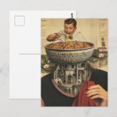 Spaghetti-Junge-Collage Postkarte (Vorne/Hinten)