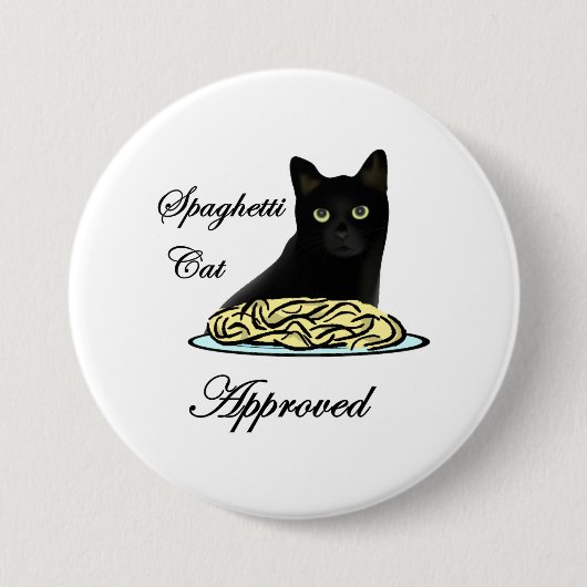 Spaghetti-Katze genehmigt Button (Vorderseite)