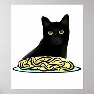 Spaghetti-Katze Poster