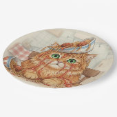 Spaghetti Kitty, Orange, Paper Plates Pappteller (Schrägansicht)