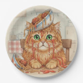 Spaghetti-Kitty, Orange, Pappteller (Vorderseite)