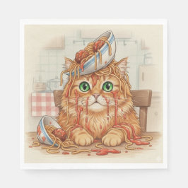 Spaghetti-Kitty, Orange, Servietten