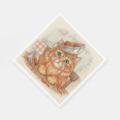 Spaghetti-Kitty, Orange, Servietten (Ecke)